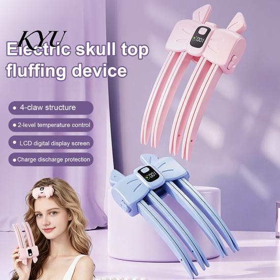 Strumento Wireless per Acconciature, Pinzetta Riscaldata per Sollevare le Radici, Display LCD, Volumizzante per Uso Domestico, Elettrico Regolabile a 2 Temperature per Frange, Capelli Lisci Sottili