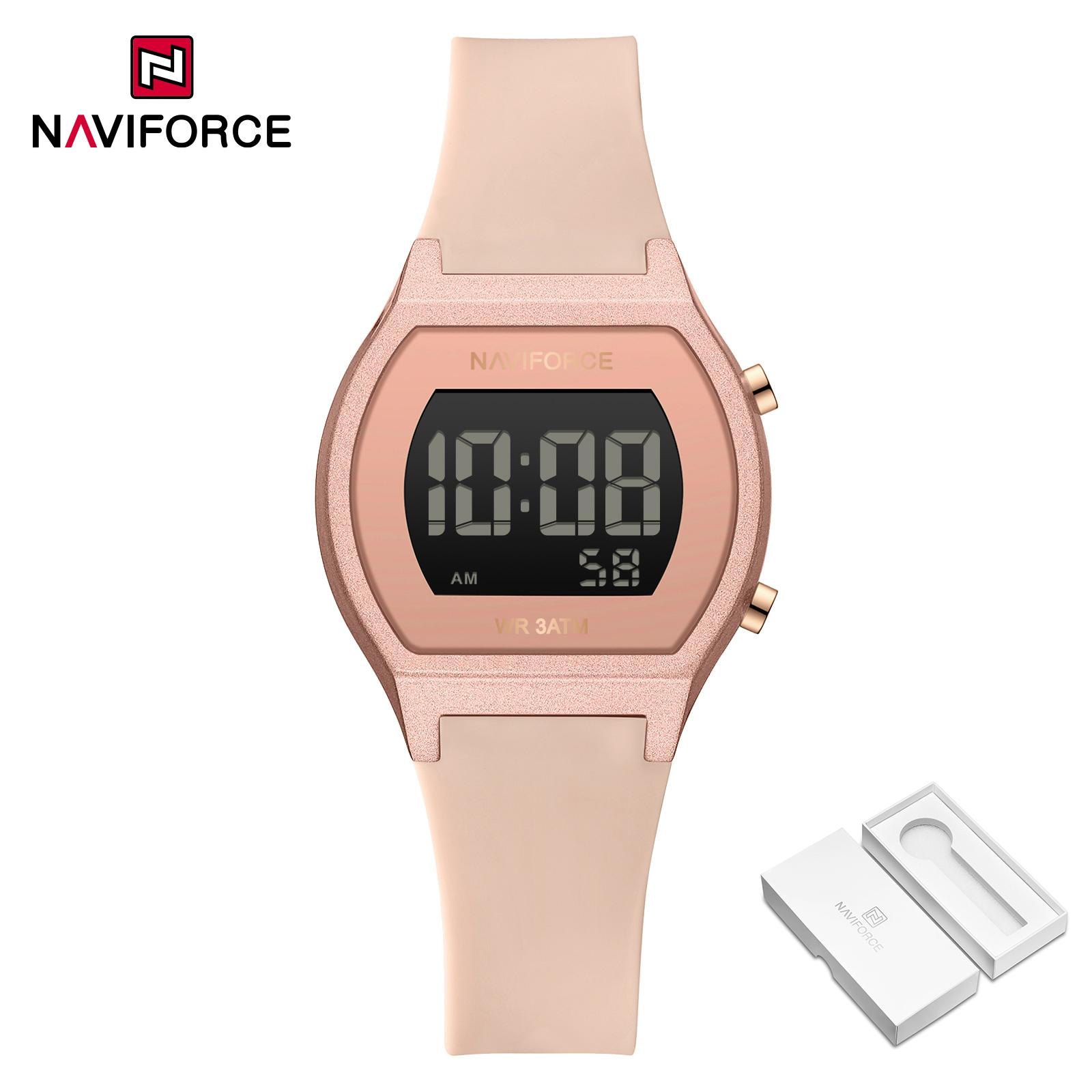 

NAVIFORCE Original Women s Simple Digital Watch Lightweight Silicone Strap Waterproof 30m Casual Outdoor Women Girl Watch NF5064 шампанского