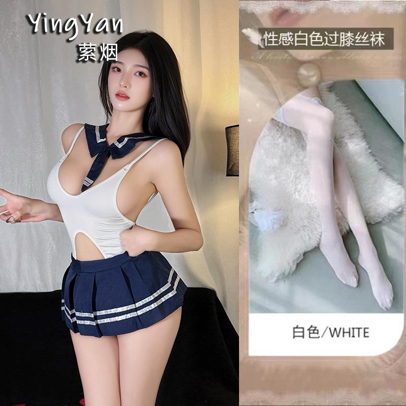 Sexy lingerie seduction student uniform suit one-piece sailor pure desire midnight passion nightclub JK skirt hot