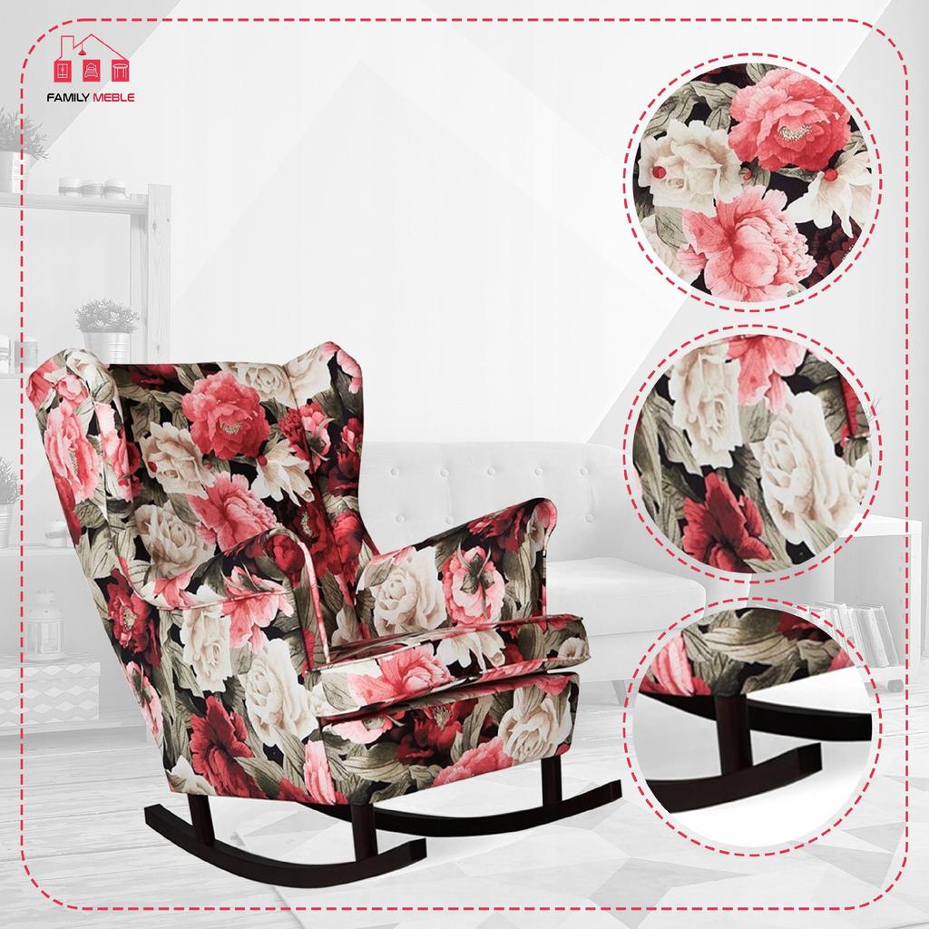 ARI Rocking Chair Scandinavian Family Furniture Runners Peony Flowers
