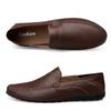 Genuine Leather Men Casual Shoes Luxury Brand Designer Men Loafers Moccasins Breathable Slip on Male Boat Shoes Plus Size 37-47