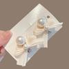 2Pcs Kids Hairpins Ribbon Bow Faux Pearls Decor Baby Hair Clips Rounded Edges Gentle Clamping Force Mini Size Hair Pins