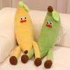 Banana Plush Pillow Soft Stuffed Fruit Toy Yellow Green Color Fruit Shaped