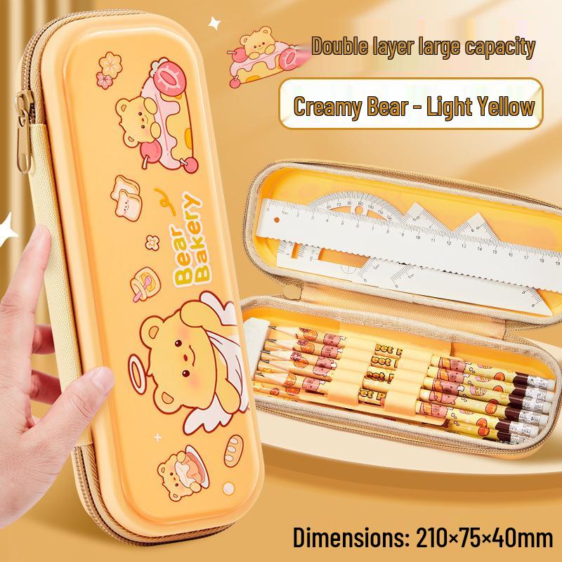 Capybara Pencil Case for Girls - Large Capacity Stationery Box for Primary School Students