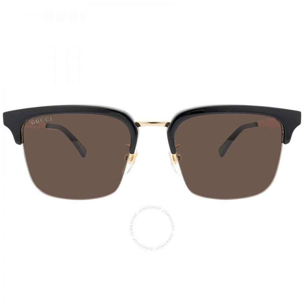 

Gucci Коричневые прямоугольные мужские солнцезащитные очки GG1226S 001 53