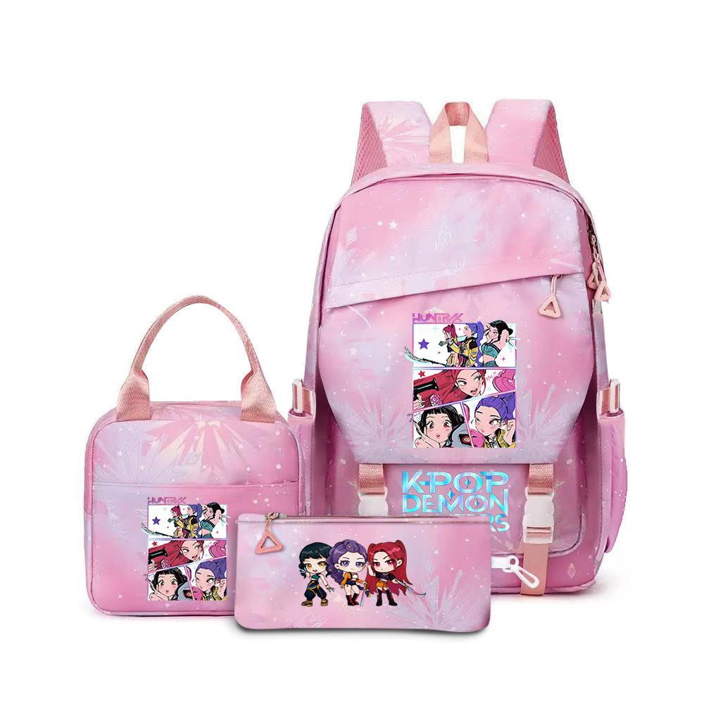 School Season Three-Piece Backpack Wind Academy Style High School Students Schoolbag Lightweight Backpack