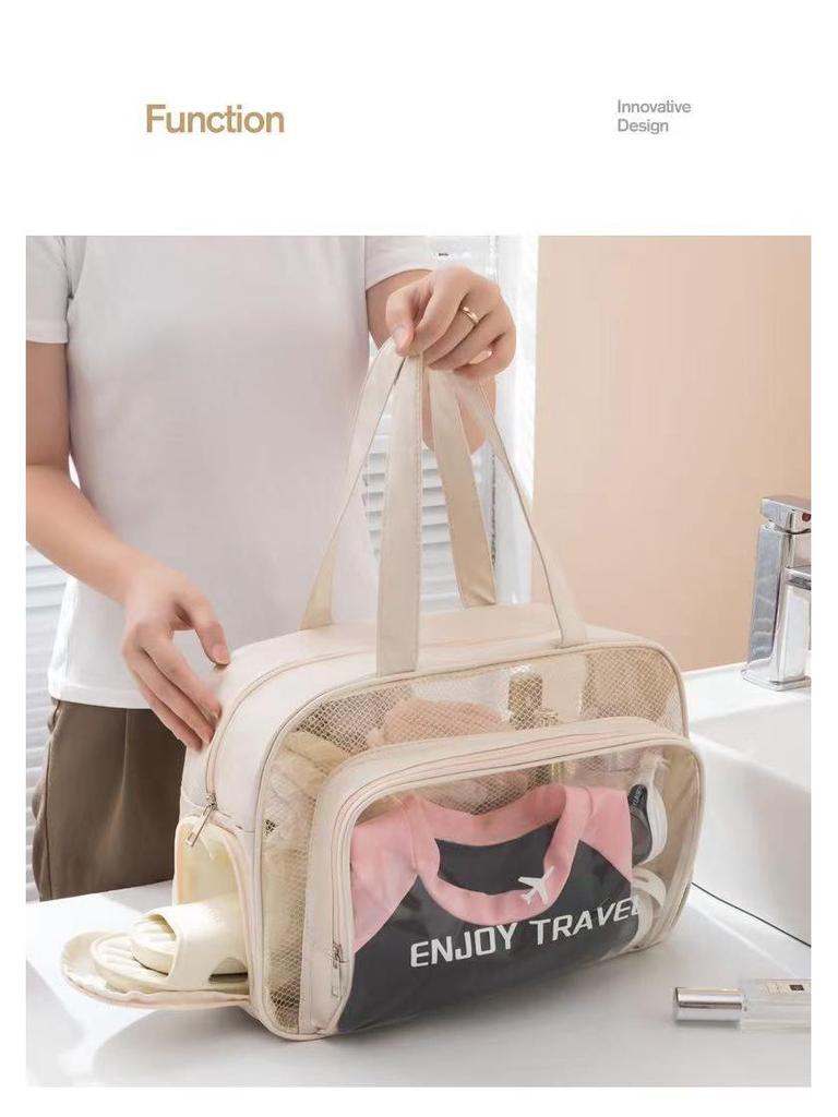 Large Capacity Wet/Dry Swim and Fitness Bag with Shoe Compartment, Toiletry, and Makeup Storage