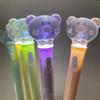 Luminous Jellyfish Light-Up Pen with Real Specimen - Cute Student Stationery Featuring Piggy and Bear Designs