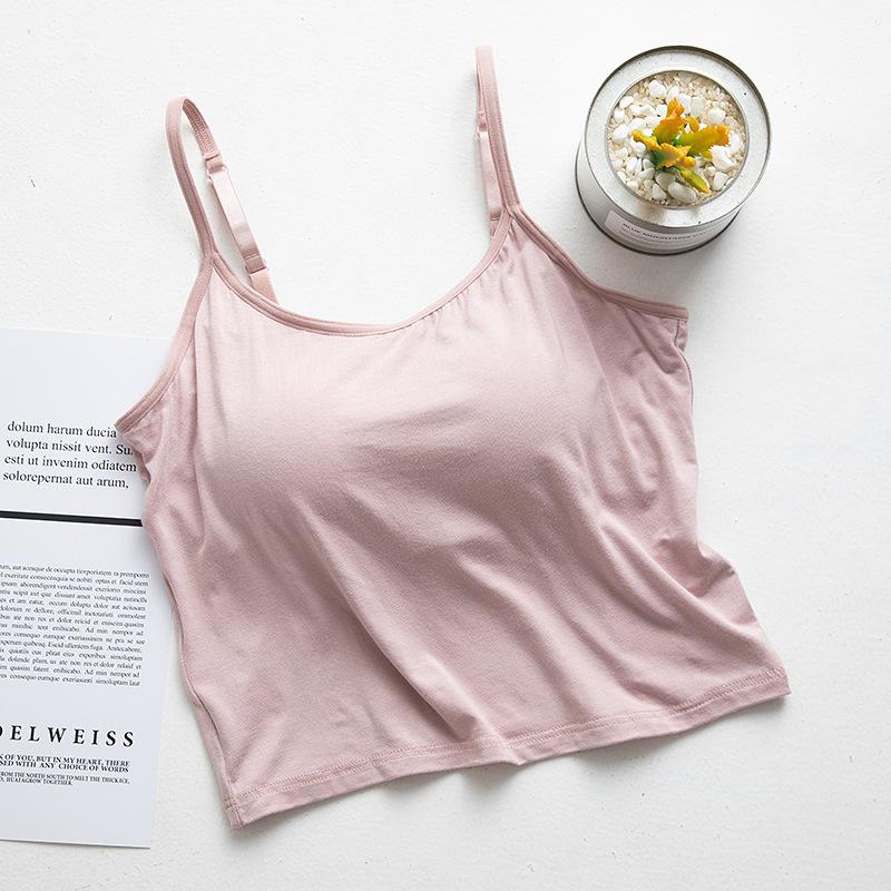 Women's Wear with Breast Pad Cup One Body Yoga Exercise Base Short Halter Vest Top
