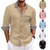 Men's Casual Striped Multi-color Shirt - Men's Fitted Collar Buttoned Long-sleeved Shirt