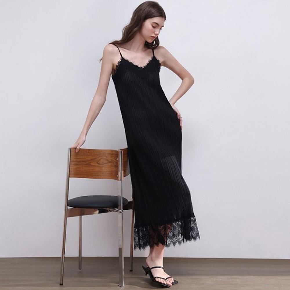 Pleats Mood Pleats Lace Slip Dress