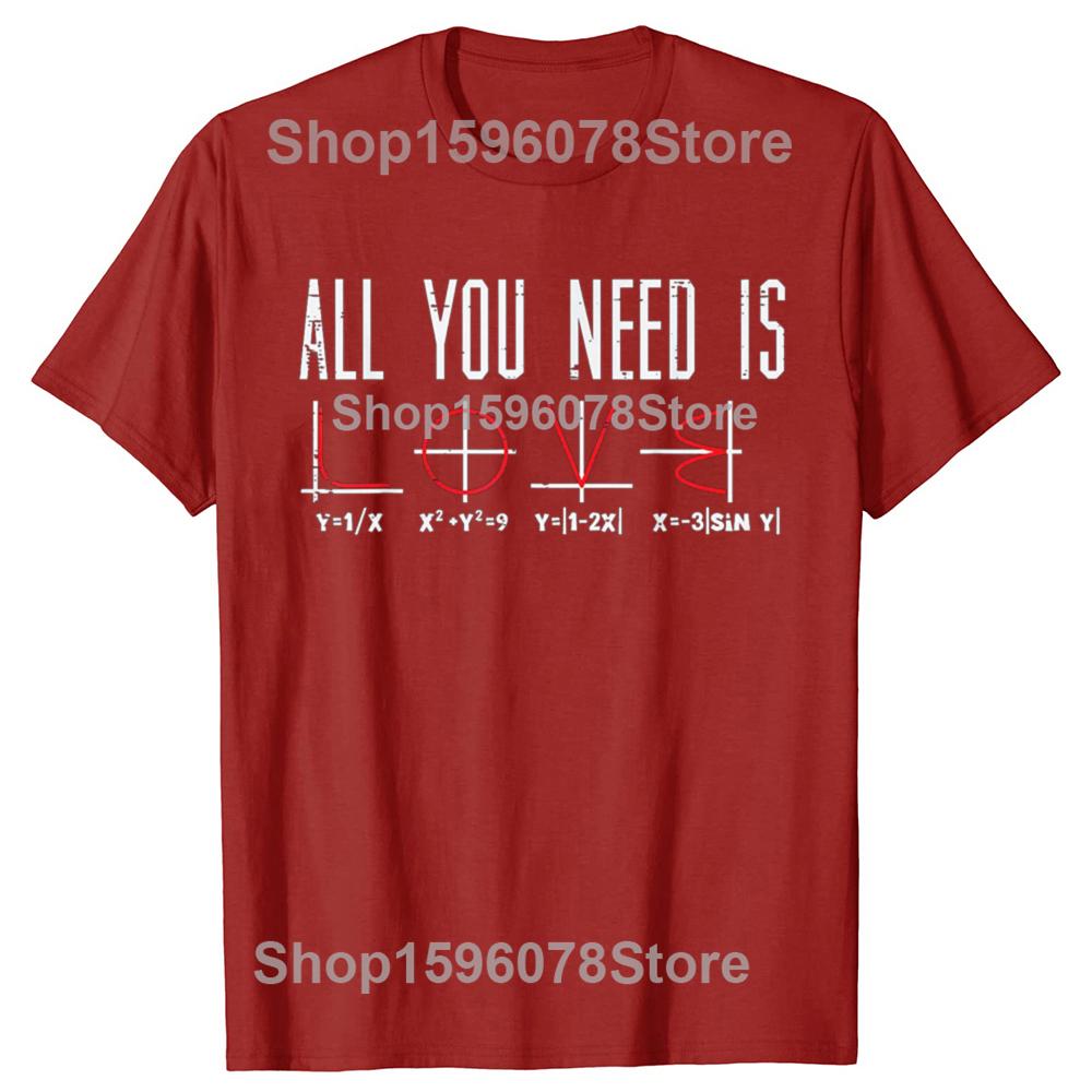 All You Need Is Love Valentýnská matematika Algebra Muži Ženy Tričko Unisex Letní Streetwear Topy Potisk Camiseta Hombre