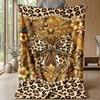 Leopard and Palm Jungle Print 1 Theme blanket Lightweight Warm Flannel Blanket Decorative Throw Blanket for Home Decoration
