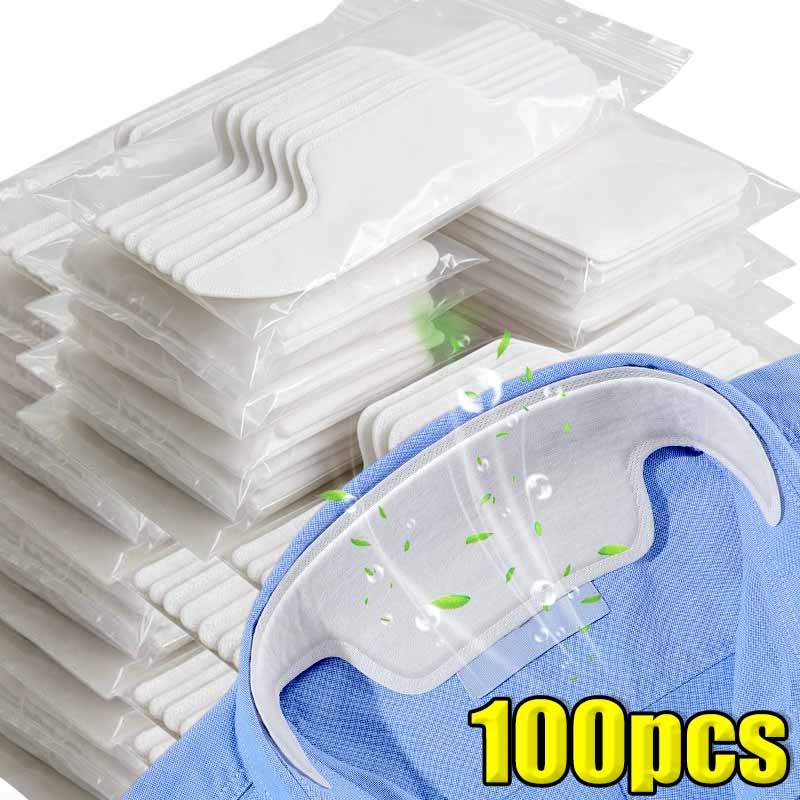 10-100 pezzi Adesivi Bianco Anti-Sporco Sudore Collo Camicia Deodoranti Usa e Getta Completo Unisex Adesivi Assorbenti Sudore Pastiglia Anti-Sudore