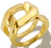 Glänzende Kristall High-End Anlaufgeschützte Mode Geometrische Offene Vergoldete Edelstahlringe für Damen Ehering Schmuck Geschenke