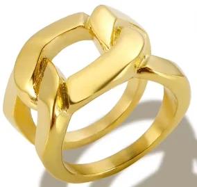 Glänzende Kristall High-End Anlaufgeschützte Mode Geometrische Offene Vergoldete Edelstahlringe für Damen Ehering Schmuck Geschenke
