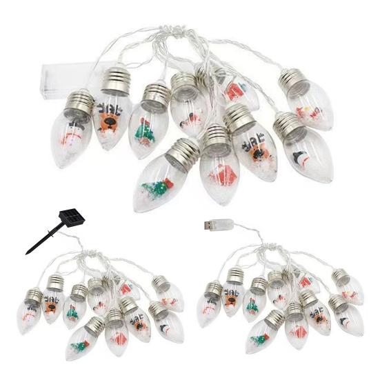 Christmas Snow String Lights LED Colored Snow Bulbs Decorations for Home