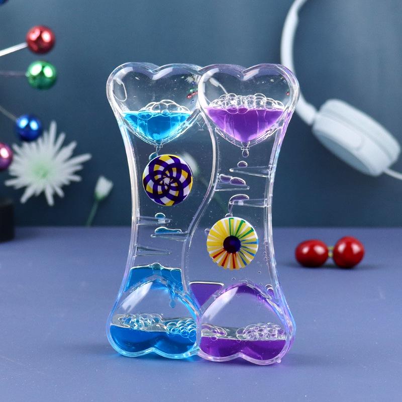 Creative Dynamic Oil Drop Toy Plastic Funnel Liquid Hourglass Student Gift Ornament