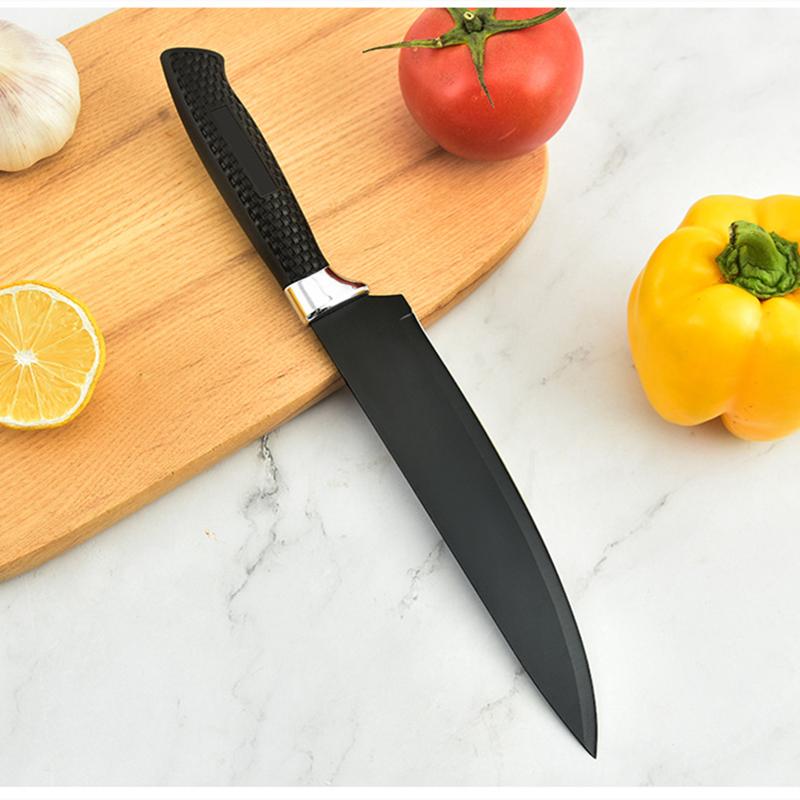 Seven Piece Knife Black Steel Hollow Cheese PIZZA Knife Gift Color Box Kitchen Stainless Steel Set Tool