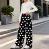 Girls' Flannel Printed Pants, Warm Loose Fit Casual Trousers for Fall and Winter