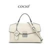 Handbag, Women's New Style, Lychee Patterned High-end Lock Bag, Fashionable and Versatile Single Shoulder Crossbody Bag