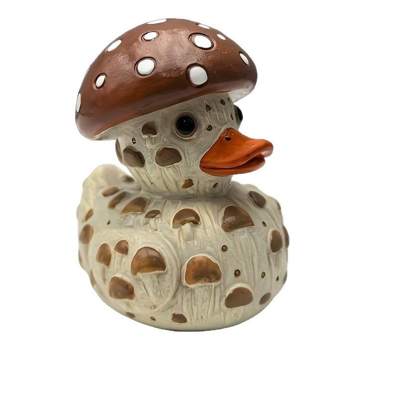 Quirky Handmade Mushroom Duck Garden Ornament - Creative Vegetable Series