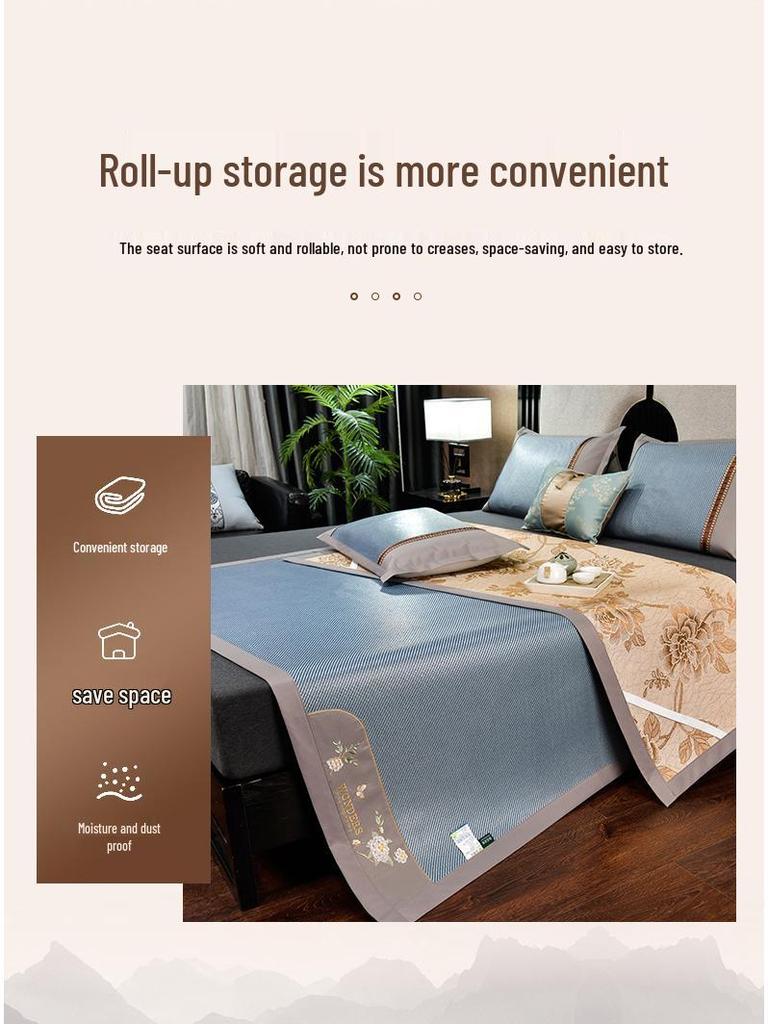 Summer Double-Sided Ice Rattan & Bamboo Cooling Mat