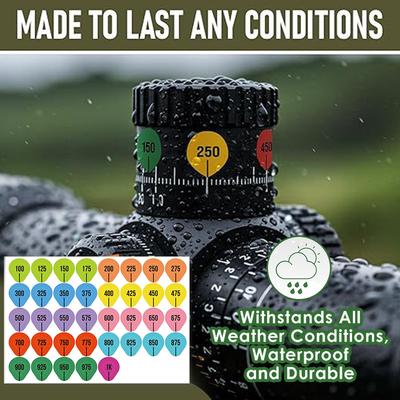 5/10 Sheets Rifle Scope Turret Stickers, Rifle Scope Turret Tags For Long Range Shooting Hunting, Fit Most Scope Caps
