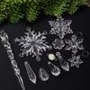 Clear Shatterproof Acrylic Snowflake Icicles Christmas Decorations With Berries Ball For Home Party Tree