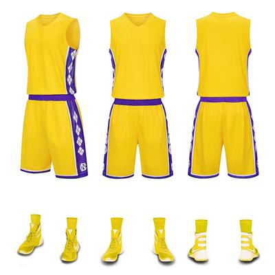 American Basketball Jersey Set Men'S Children'S Adult Student Jersey Sports Short-Sleeved Training Vest Printing Competition Jersey