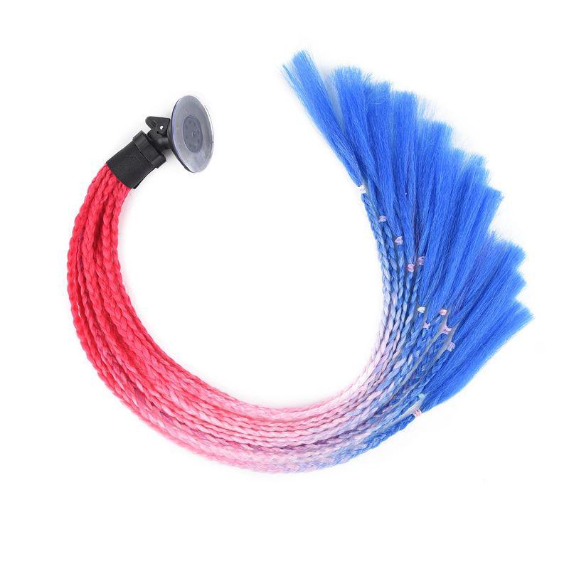 Motorcycle Helmet Dreadlock Braid Decor, 60cm Suction Cup for Delivery Riders