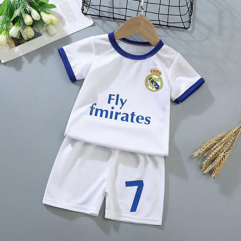 Conjunto de camiseta y pantalones cortos para niños, cómodo, hipoalergénico y transpirable, adecuado para deportes y uso diario