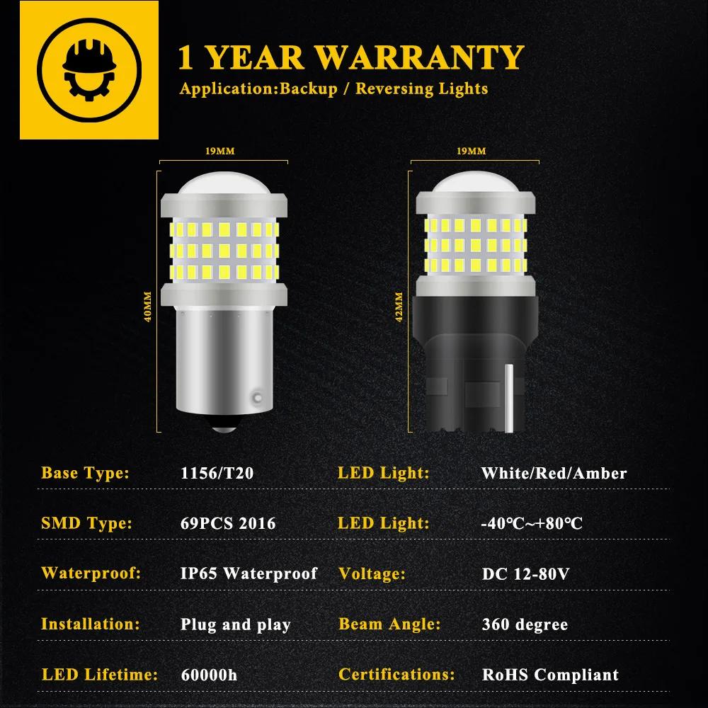 2pcs P21/5W 1157 BAY15D LED Bulbs Car Turn Signal Light 7440 7443 Canbus 12V Red Parking Light MOTOR Brake lights DRL 12-80V