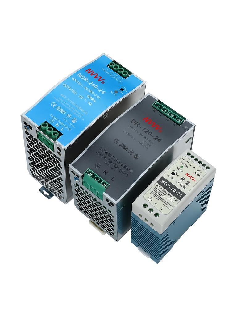 NVVV DIN Rail Switching Power Supply 220V To 12/24V DC Transformer DR/NDR/EDR Series