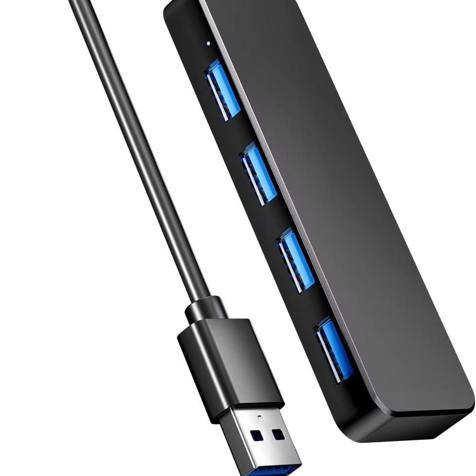 SYONG Usb Hub USB-A Male 4-in-1High-Speed USB Hub 3 Usb2.0 and 1 Usb3.0 Multiport Expander, Fast Transfer,Laptop,Mouse, Camera,