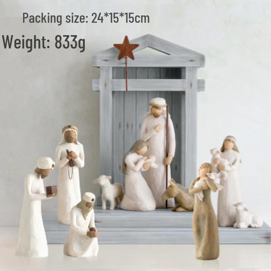 Weihnachtsserie Desktop Harz Krippe Ornament