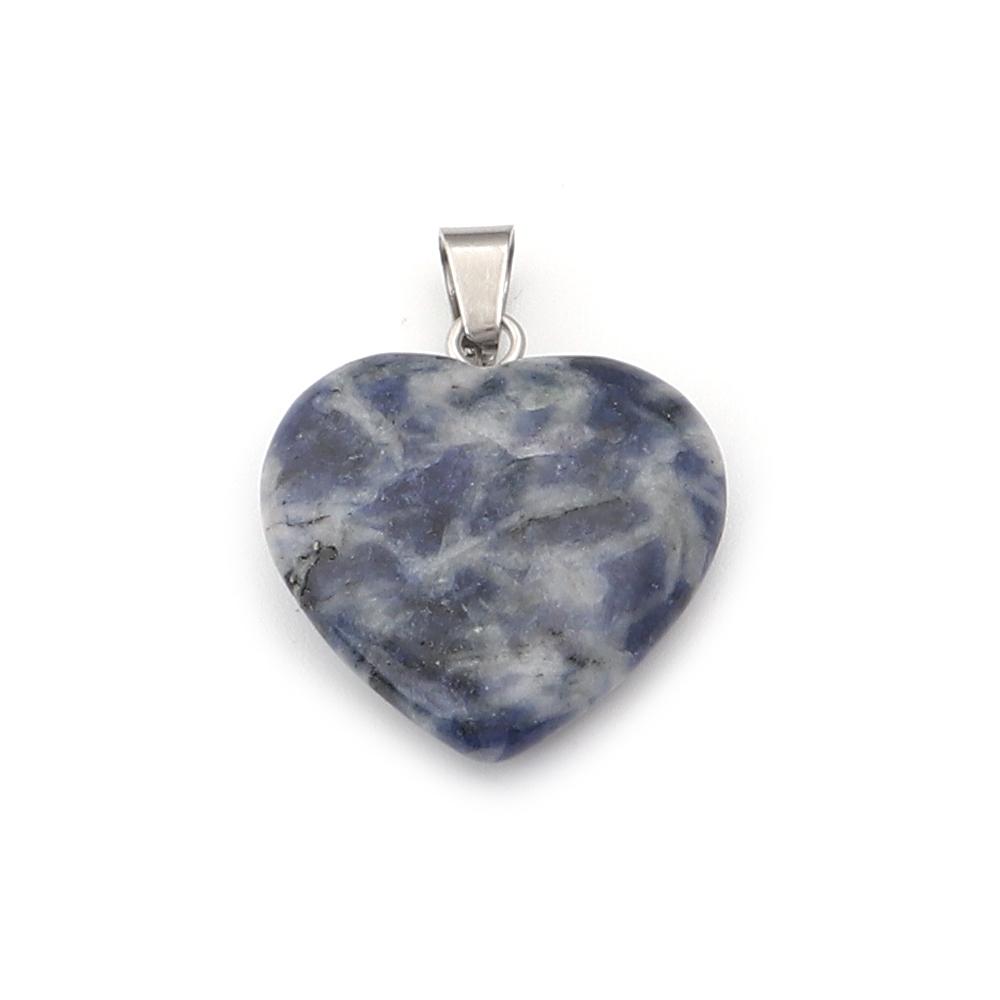 Herzförmiger Naturstein Anhänger Tigerauge Amethyst Jade Kristall Stein Charms Für DIY Exquisites Halsketten Schmuckzubehör