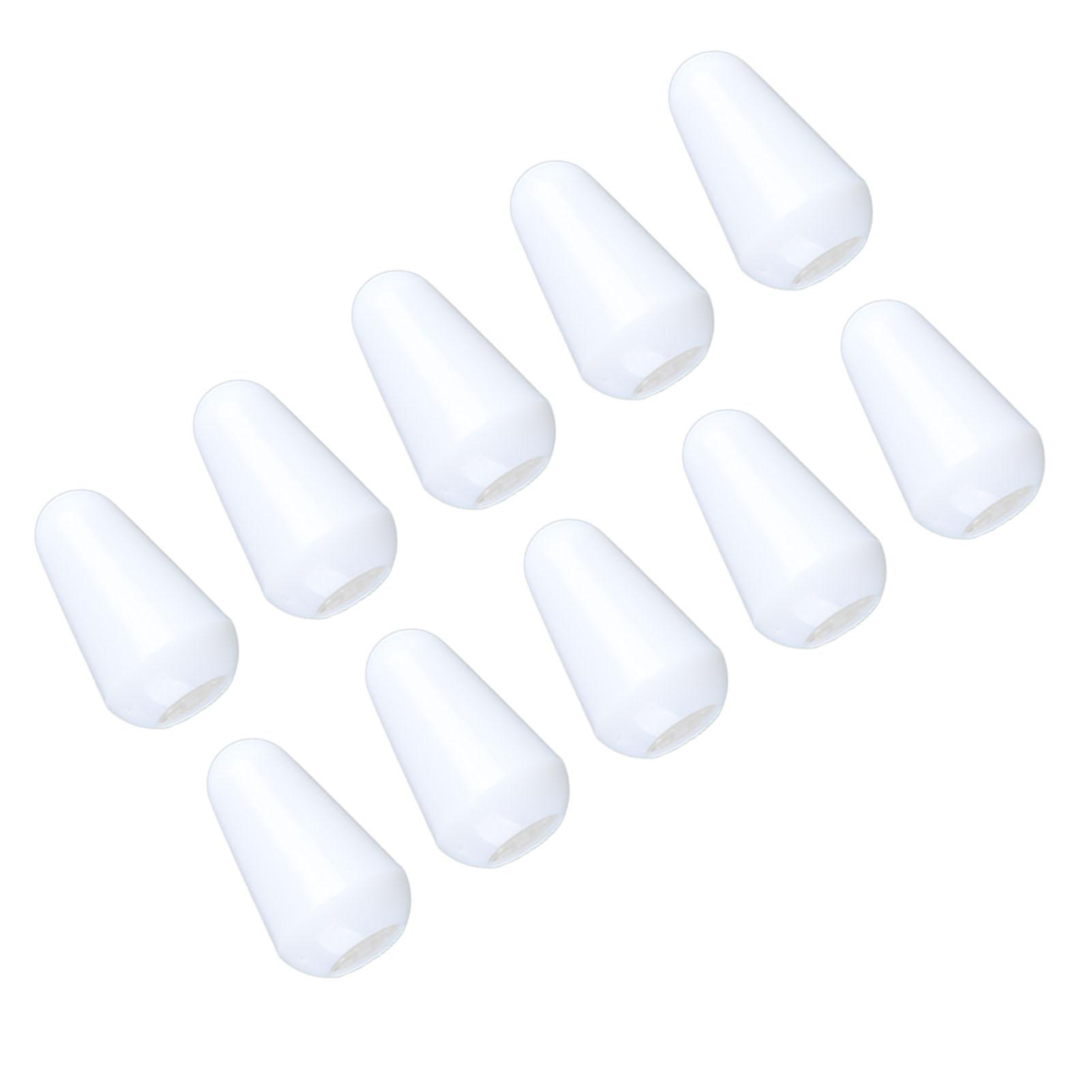 

10 шт., переключатель звукоснимателя, наконечник для электрогитары, 3-позиционный, 5-позиционный, пластиковый колпачок, универсальный белый