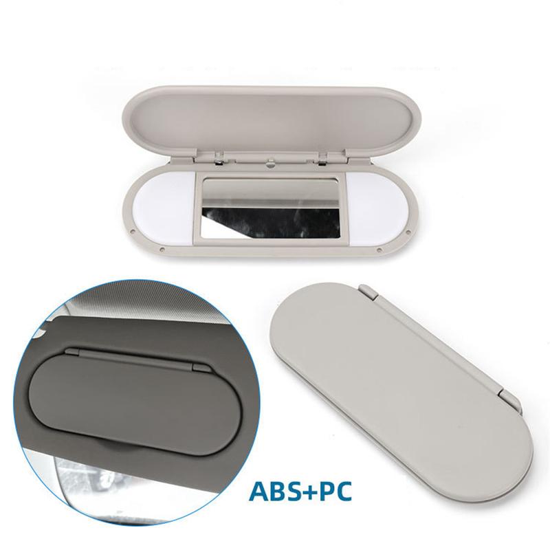 1Pc Car Roof Sunvisor Sun Visor Makeup Mirror Glass Cover Light Lamp Cap Lid For BMW Mini F54 F55 F56 F60 2015-2020 Black/Grey