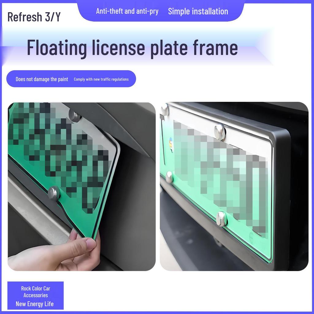 Tesla Model 3/Y License Plate Frame: Holder, Protective Cover, Light, and Accessories for Electric Vehicles