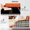 6 Pieces Rattan Garden Furniture Set with Dining Table and Cushions, Orange