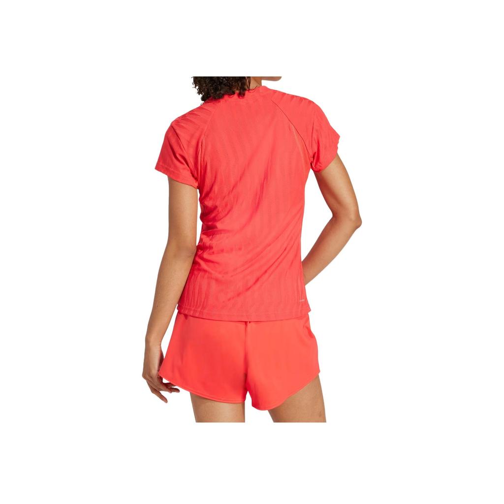 Adidas Comfortable Breathable Skin-Friendly Fitted Short Sleeve T-Shirt Women Tops Red JD4284