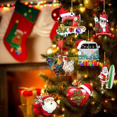 7Pcs Decorações de pingente de Natal Colecionáveis Decoração de Natal para Festivo