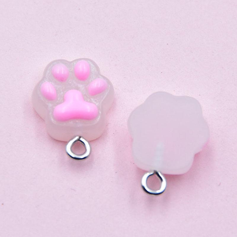 Transparent Resin Cat Paw Pendant for DIY Jewelry
