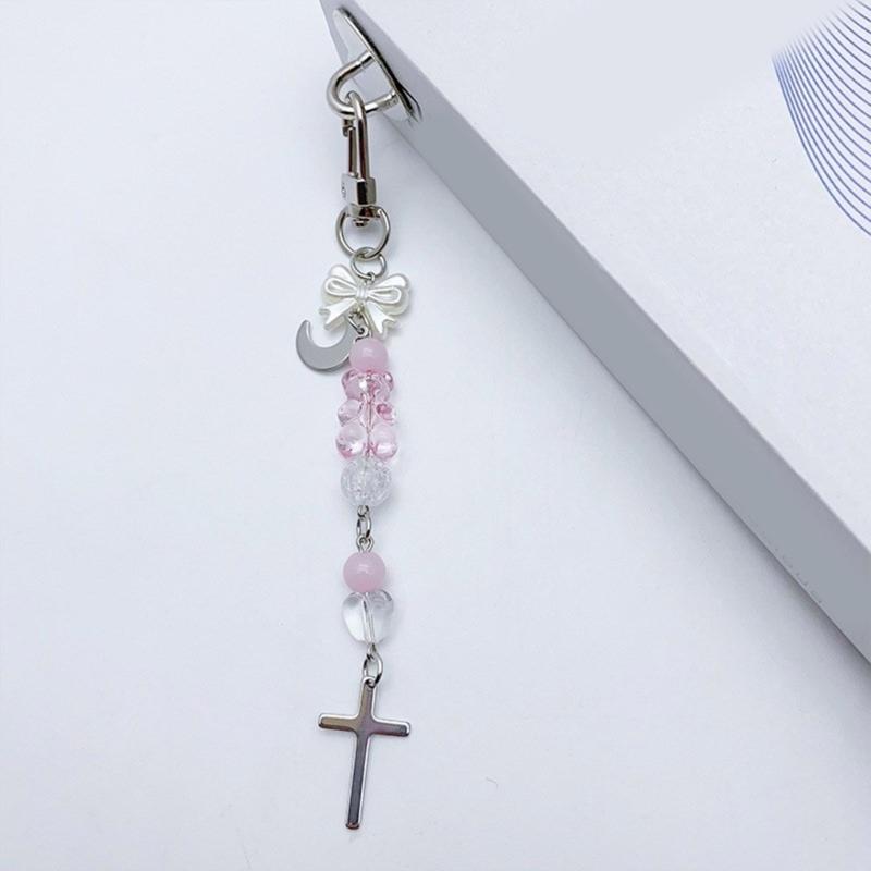 Modischer Herz-Schmetterling-Schleifenknoten-Anhänger Süßes Handy-Lanyard Taschen-Dekoration Tragbares Hänge-Lanyard für Mädchen Frauen