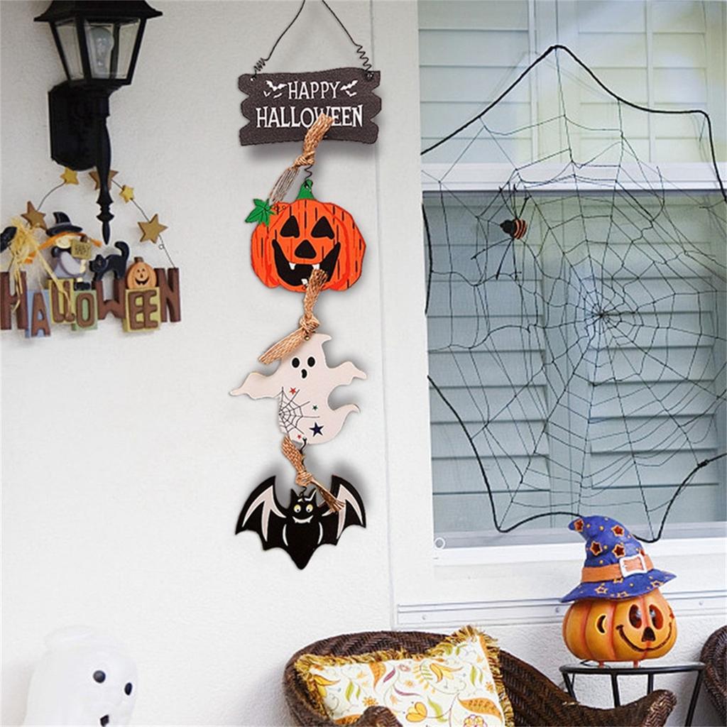 New Halloween Creative Pumpkins Ghosts Ornaments Ghosts Party Bats Wooden Sign Decoration Pendant