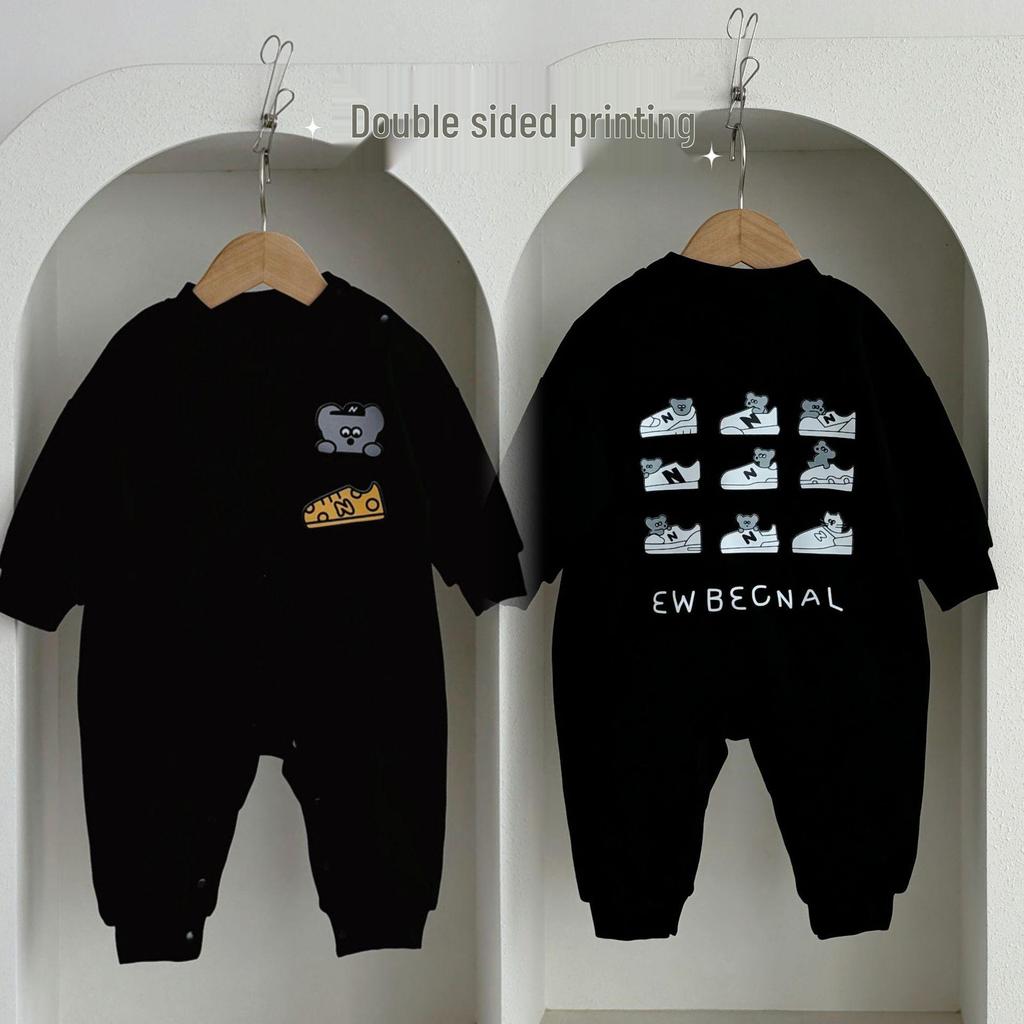 Infant & Toddler Bear Pocket Onesie Romper, Combed Cotton, Soft, Trendy Sweatshirt Style, 0-2 Years