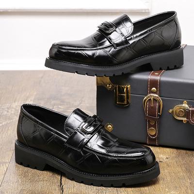 Men's Shoes Large Size New Casual Leather Shoes Fashion Foot Loafers Trendy Business Style Glossy Dress Leather Shoes