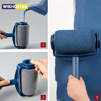 1 pieza Brocha de tambor grande autocebante, Brocha para pintar paredes, Brocha para pared de pintura látex, Accesorios de pintura