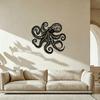 Elegant Indoor Outdoor Ornaments Octopus Metal Wall Decor, Gothic Nautical Room Art Sculpture Creative Texture Decor for Living Bedroom Dining